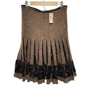 NWT Grace Elements Womens Velvet & Knit Midi Skirt Size 12